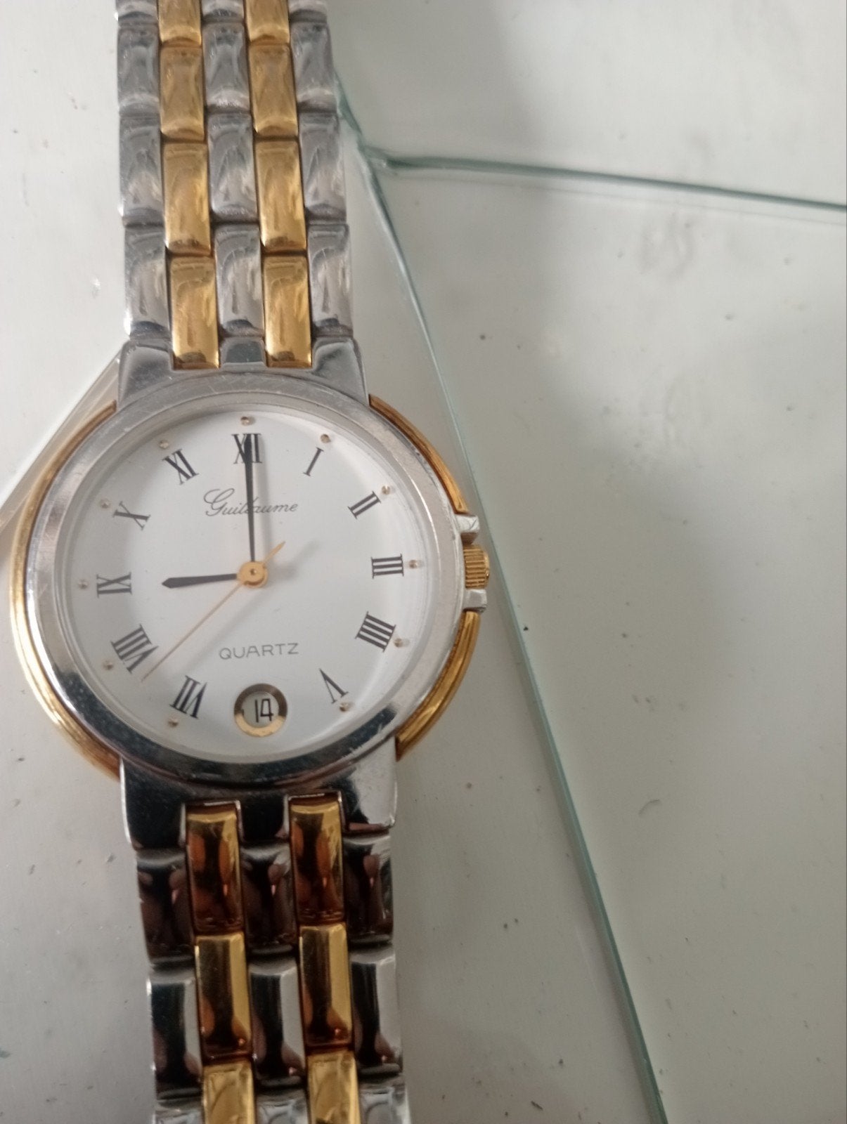 Stijlvol Guillaume Quartz Polshorloge - Zilver/Goud, Overige merken, Staal, Gebruikt, Staal