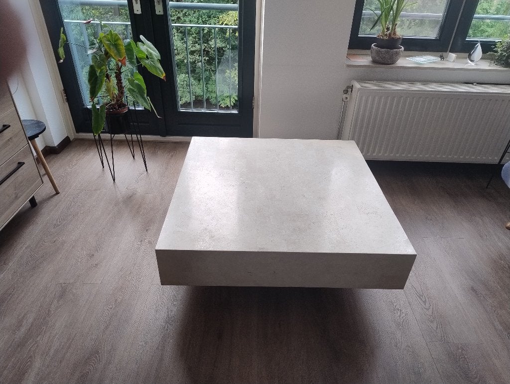 Travertin salontafel, Ophalen, Overige materialen, Gebruikt, 50 tot 100 cm