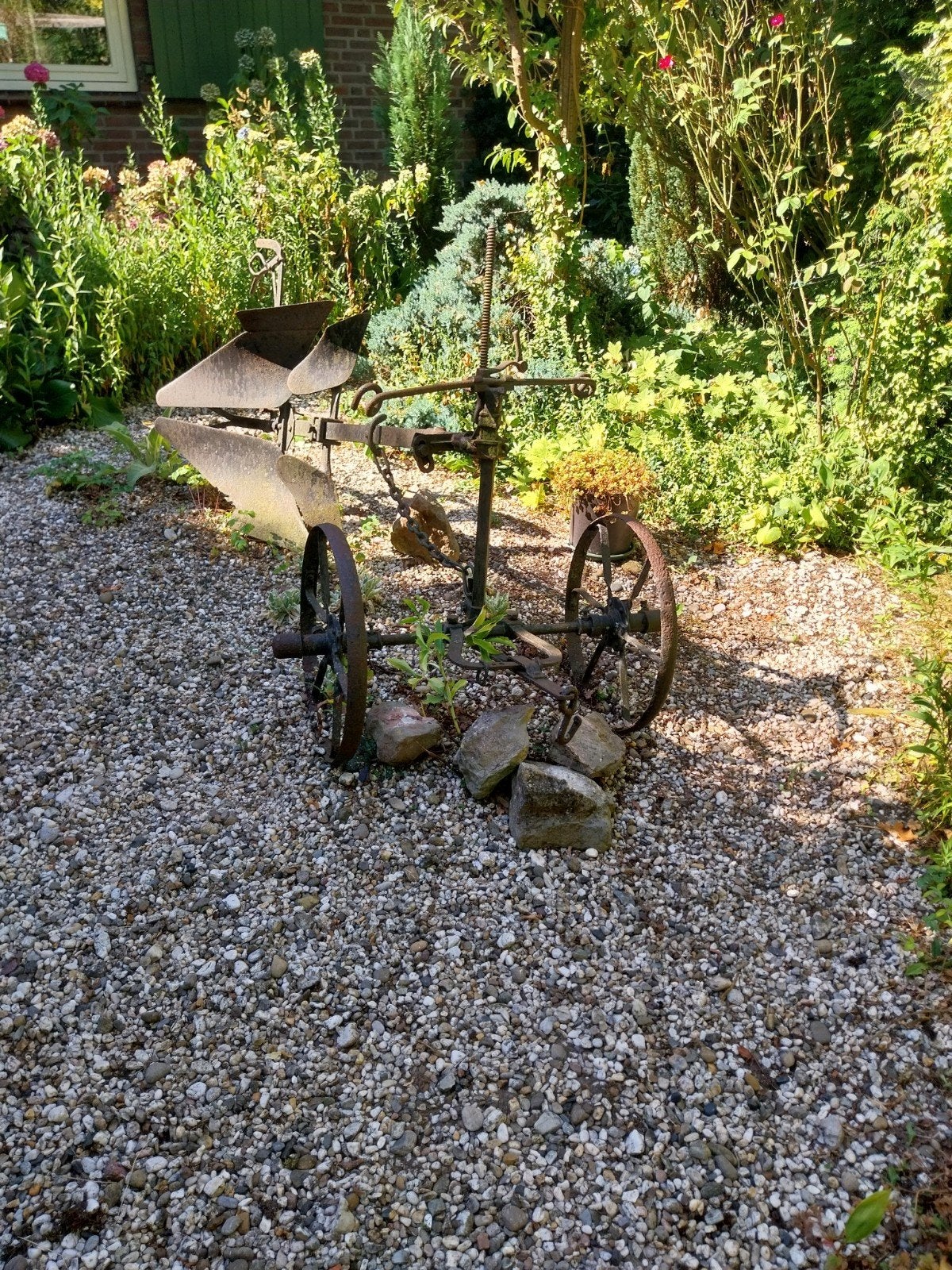 Antieke ploeg - decoratief tuinstuk, Ophalen