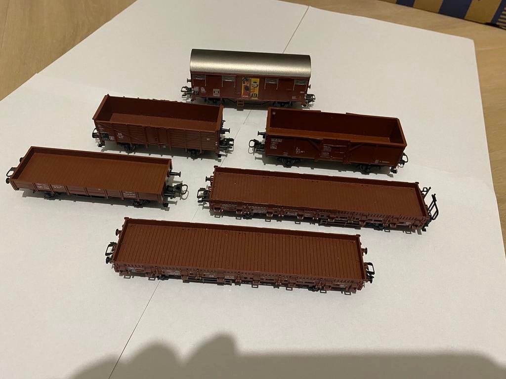 6 marklin wagons, Wisselstroom, Verzenden, Wagon, Zo goed als nieuw