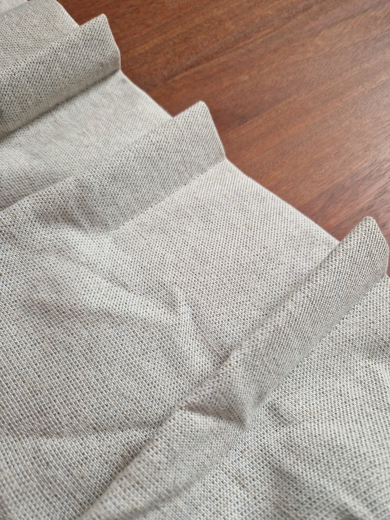 Gordijnen wave plooi beige/grijs 245x162cm 2x (324cm breed), Ophalen, Gebruikt, Overige merken, Grijs