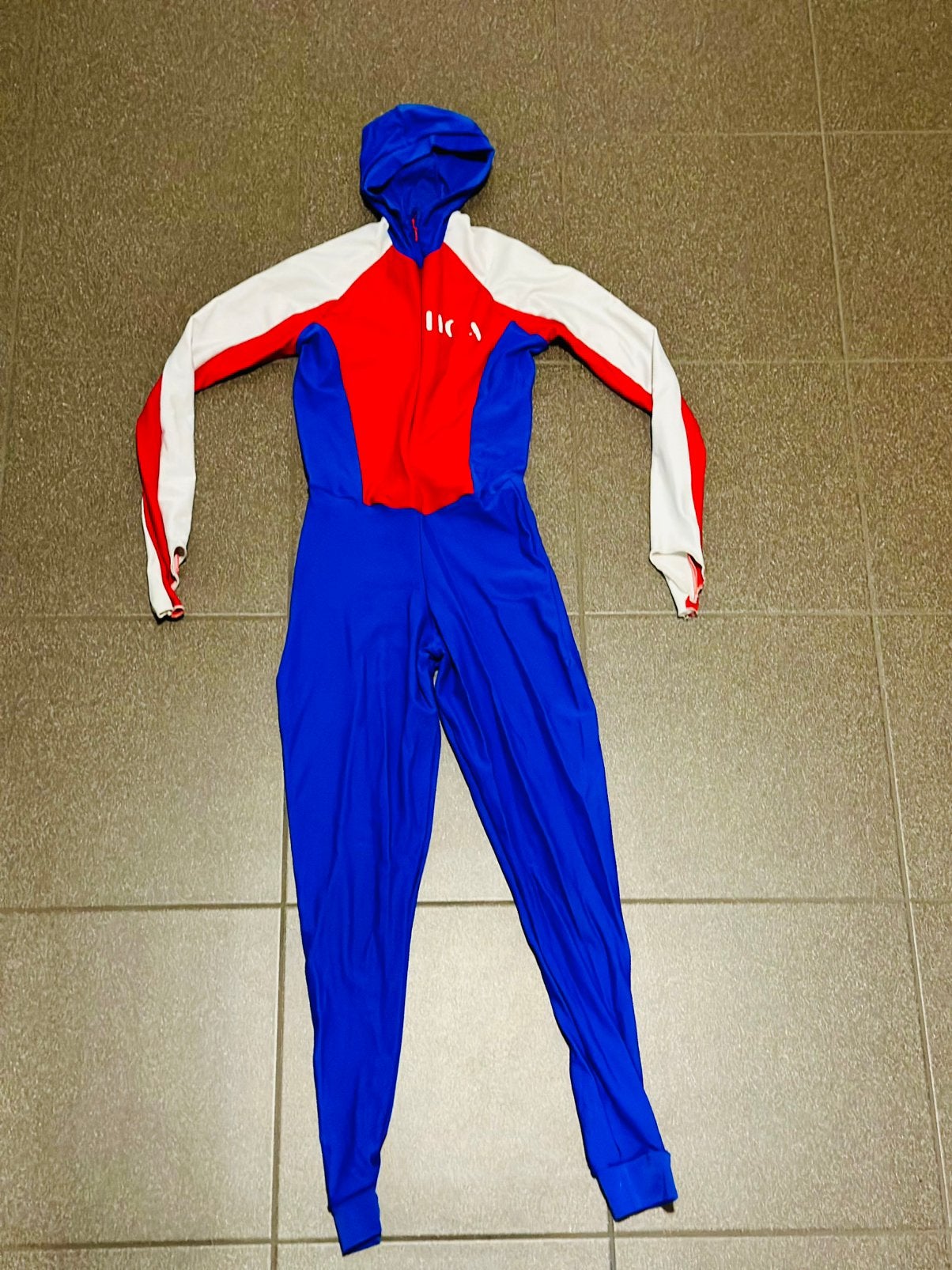 Schaatskleding schaatspak snelpak speedsuit maat XS lycra, Ophalen of Verzenden, Zo goed als nieuw