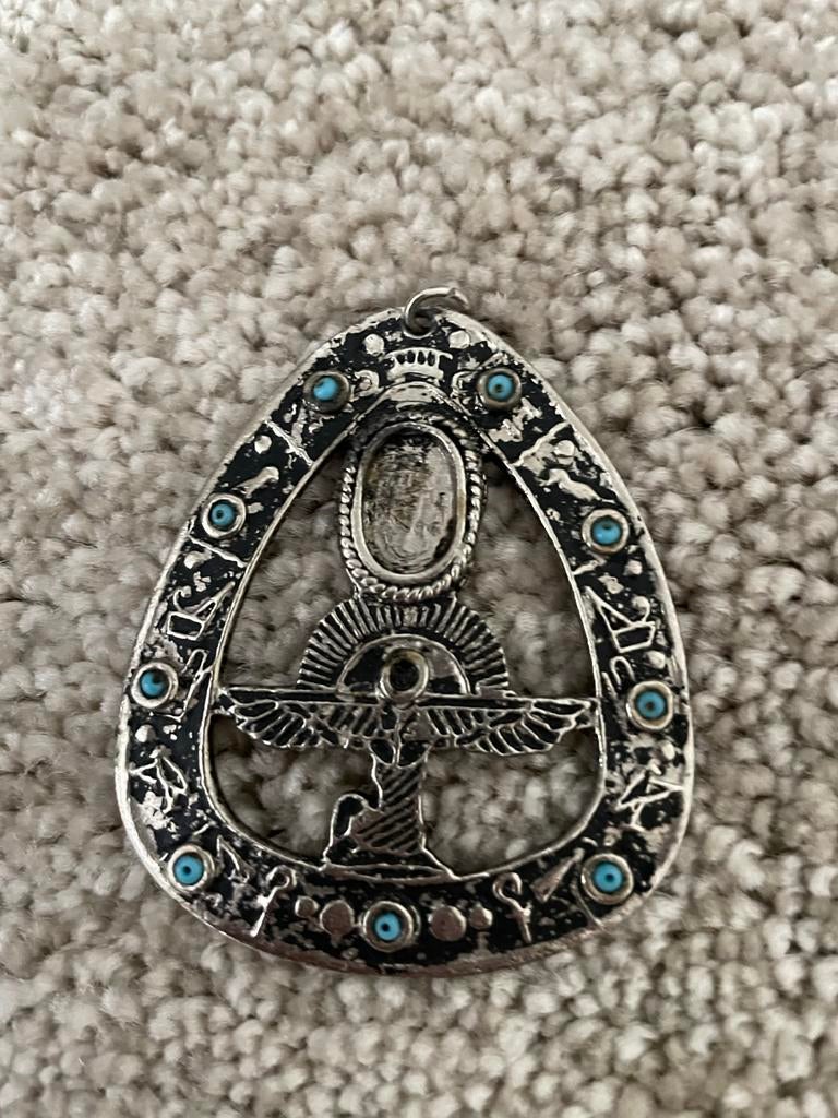 Egyptische hanger met turkoois accenten, Ophalen of Verzenden, Gebruikt