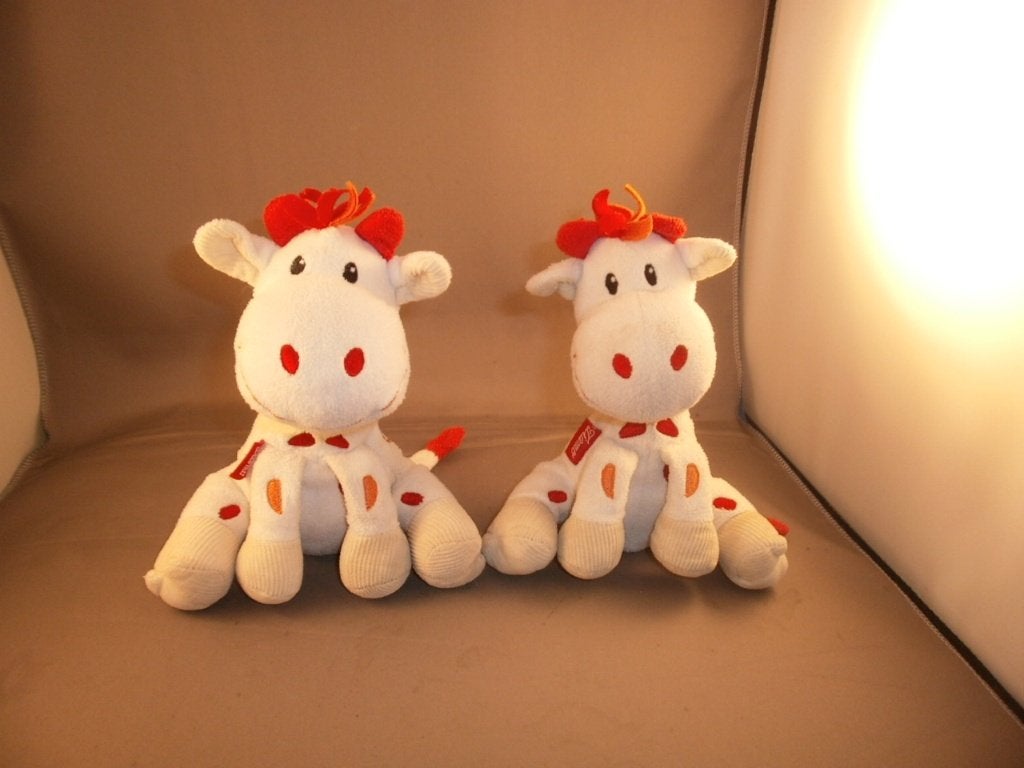Tiamo giraf beige wit oranje rode stippen op lijf gestikt 15, Giraf, Ophalen of Verzenden, Zo goed als nieuw, Meerkleurig