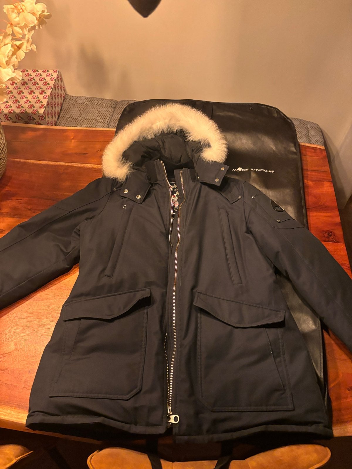 Moose knuckles winter jas gold Stirling parka fur, Ophalen of Verzenden, Nieuw, Maat 46/48 (XL) of groter, Zwart