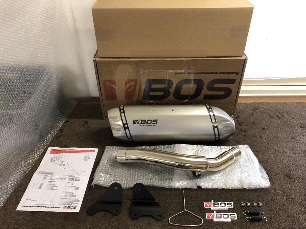 Bos Desert Fox uitlaat demper Triumph Tiger XR XC 2018 2019, Gebruikt, Info@bosexhausts.com, Verzenden, BOS Exhausts