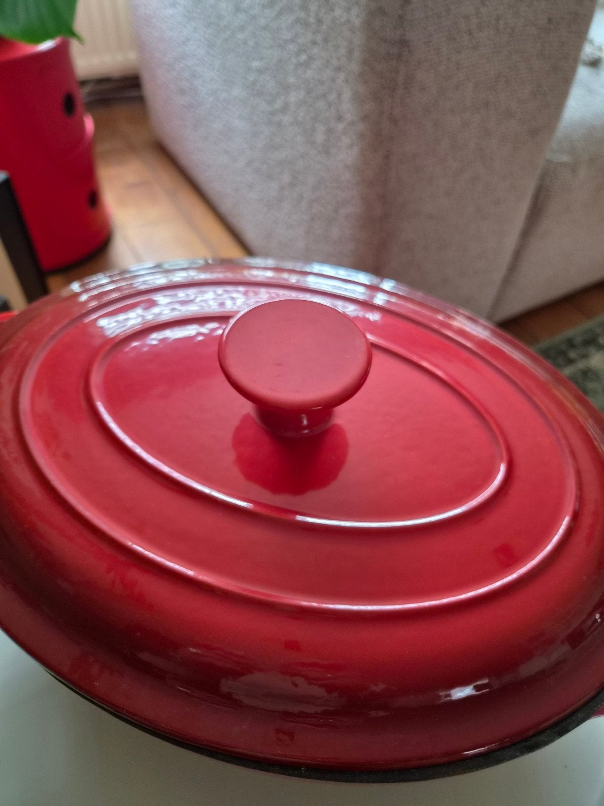 Ernesto Gietijzeren Braadpan - Rood, Gebruikt, Met deksel, Ophalen of Verzenden, Overige merken