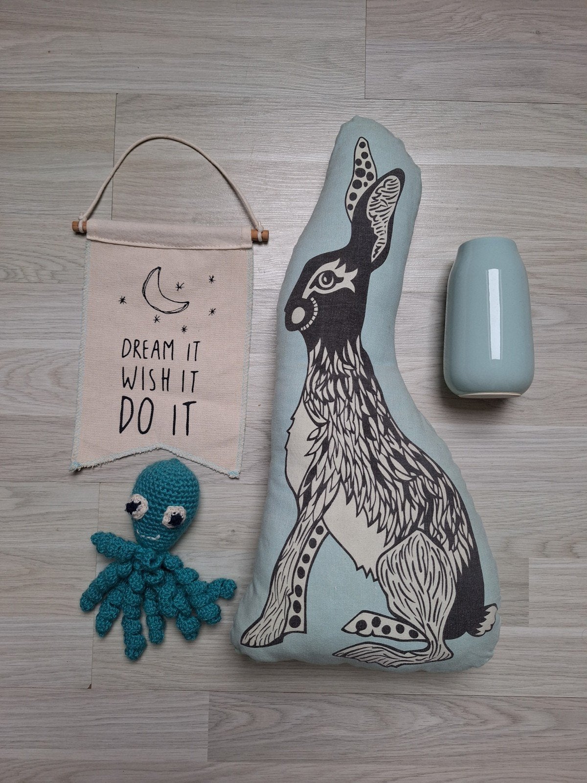 Babykamer accessoires mintgroen; vaas, vaantje knuffel baby, Kinderen en Baby's, Kinderkamer | Inrichting en Decoratie, Ophalen of Verzenden