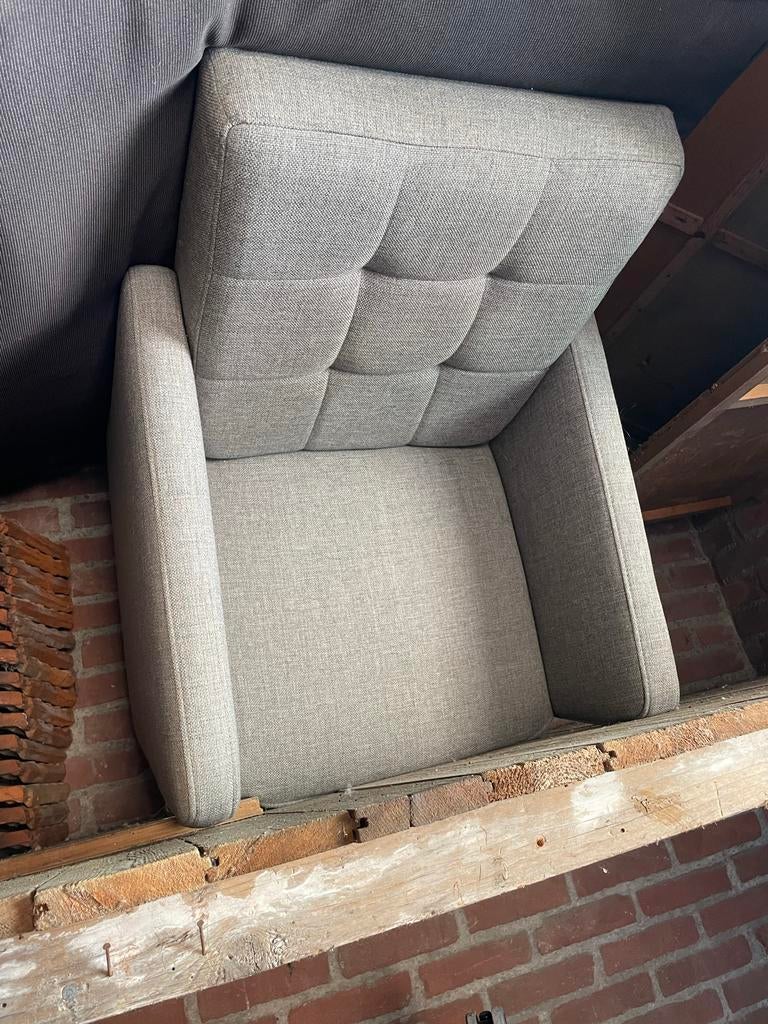 3 grijze eetkamerstoelen Leenbakker met wieltjes, Ophalen, Gebruikt, Drie, Stof