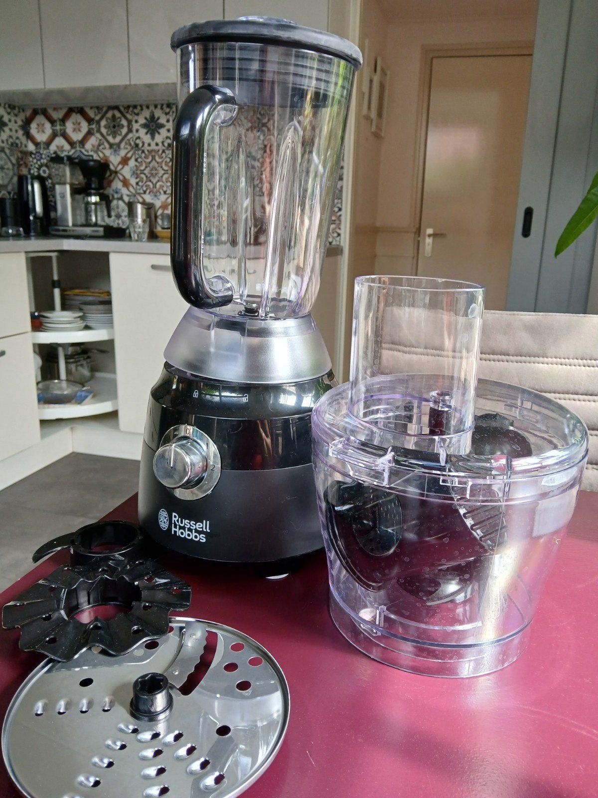 Russell Hobbs Blender met foodprocessor opzetstuk, Ophalen of Verzenden