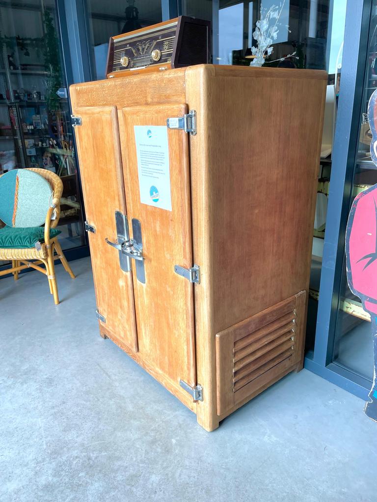 Unieke Franse vintage koelkast uit een Chateau, Ophalen, Gebruikt, Hout, Overige typen