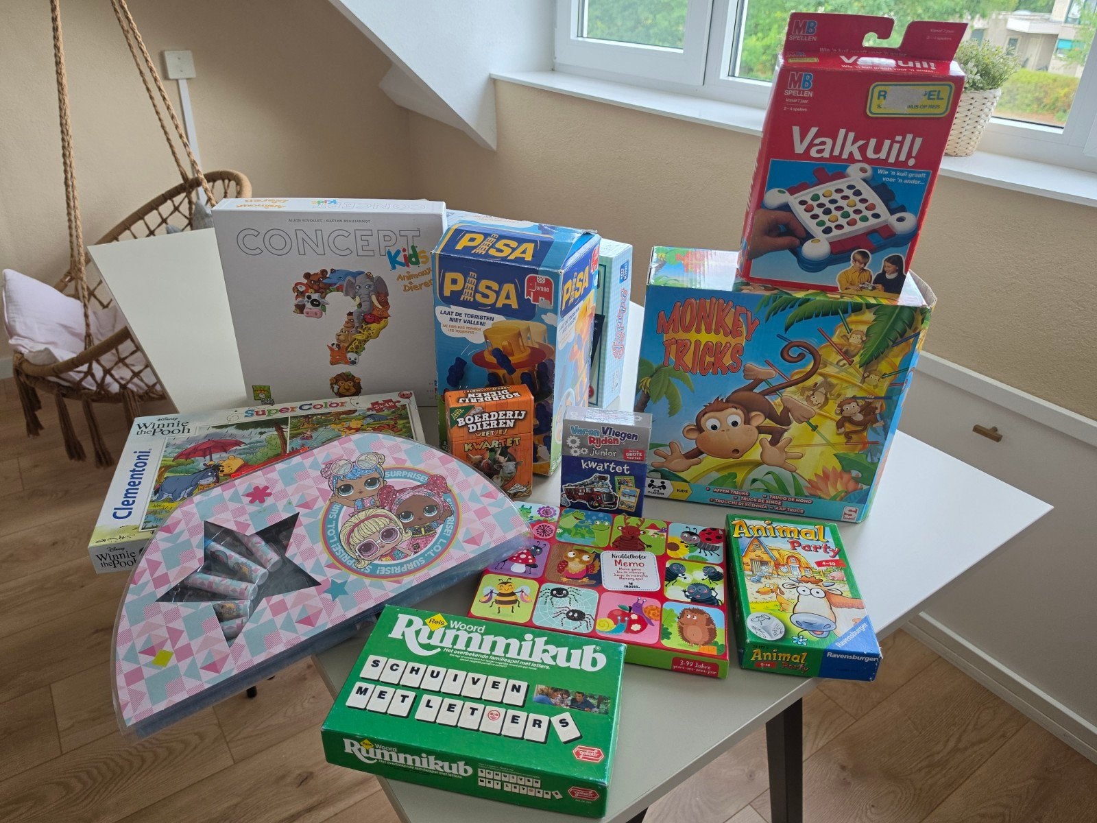 Diverse Spellen 4+: Valkuil, Monkey Tricks, Kwartet & meer, Hobby en Vrije tijd, Gezelschapsspellen | Bordspellen, Ophalen of Verzenden