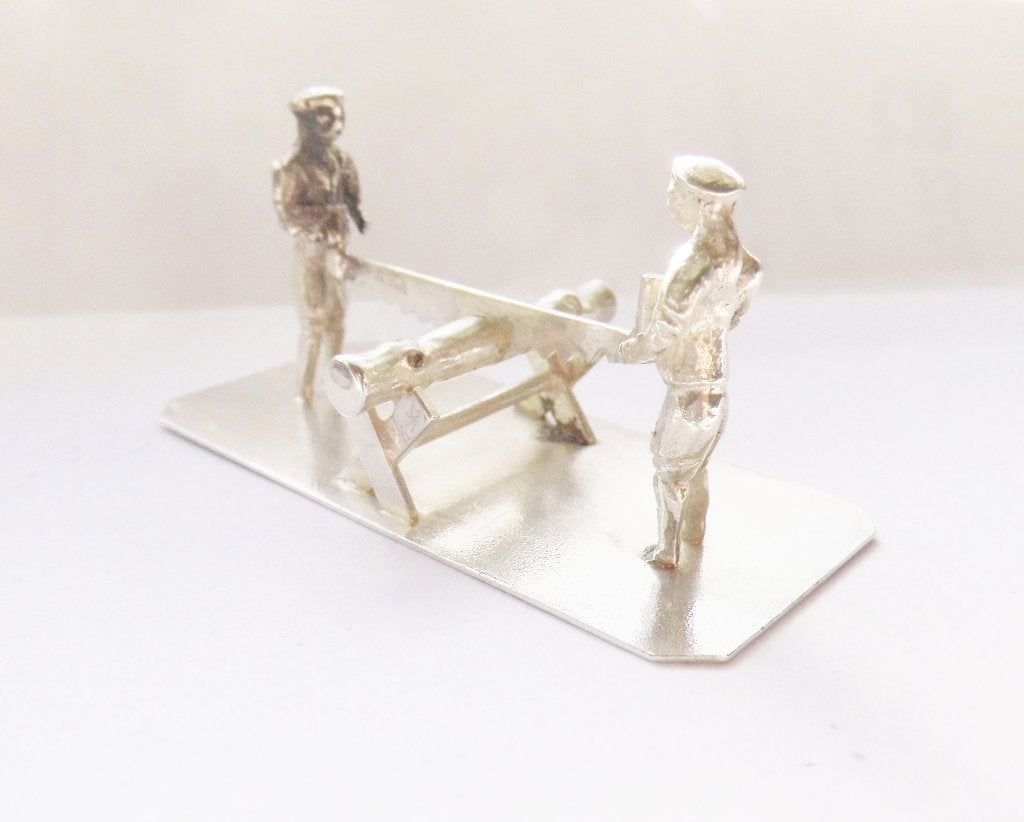 Zilveren miniatuur trekzaag., Ophalen of Verzenden, Zilver