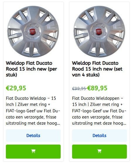 Bestelbus camper wieldoppen Fiat Ducato div. modellen !!, Caravans en Kamperen, Camper-accessoires, Ophalen of Verzenden, Nieuw