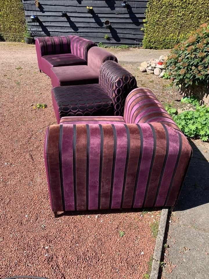 Modulaire bank elementen eclectisch Gestreept en Patroon, Huis en Inrichting, Banken | Bankstellen, Gebruikt, Hoekbank, 300 cm of meer