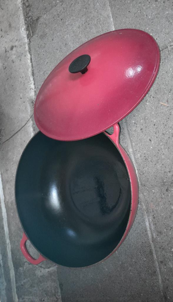 Zware braadpan., Ophalen of Verzenden, Zo goed als nieuw, Gietijzer, Koekenpan of Braadpan