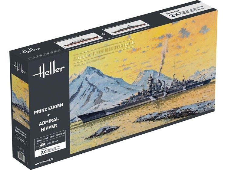 ik zoek Twin Set Prinz Eugen + Admiral Hipper 1:400, Ophalen of Verzenden, Nieuw, Heller