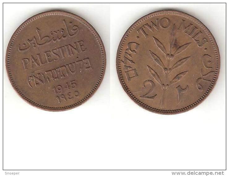palestina 2 mils1945 km 2 xf, Verzenden, Midden-Oosten, Losse munt