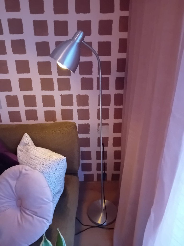 LERSTA Staande/leeslamp, aluminium chroompatroon van Ikea, Ophalen, Gebruikt, 100 tot 150 cm, E27 (groot)