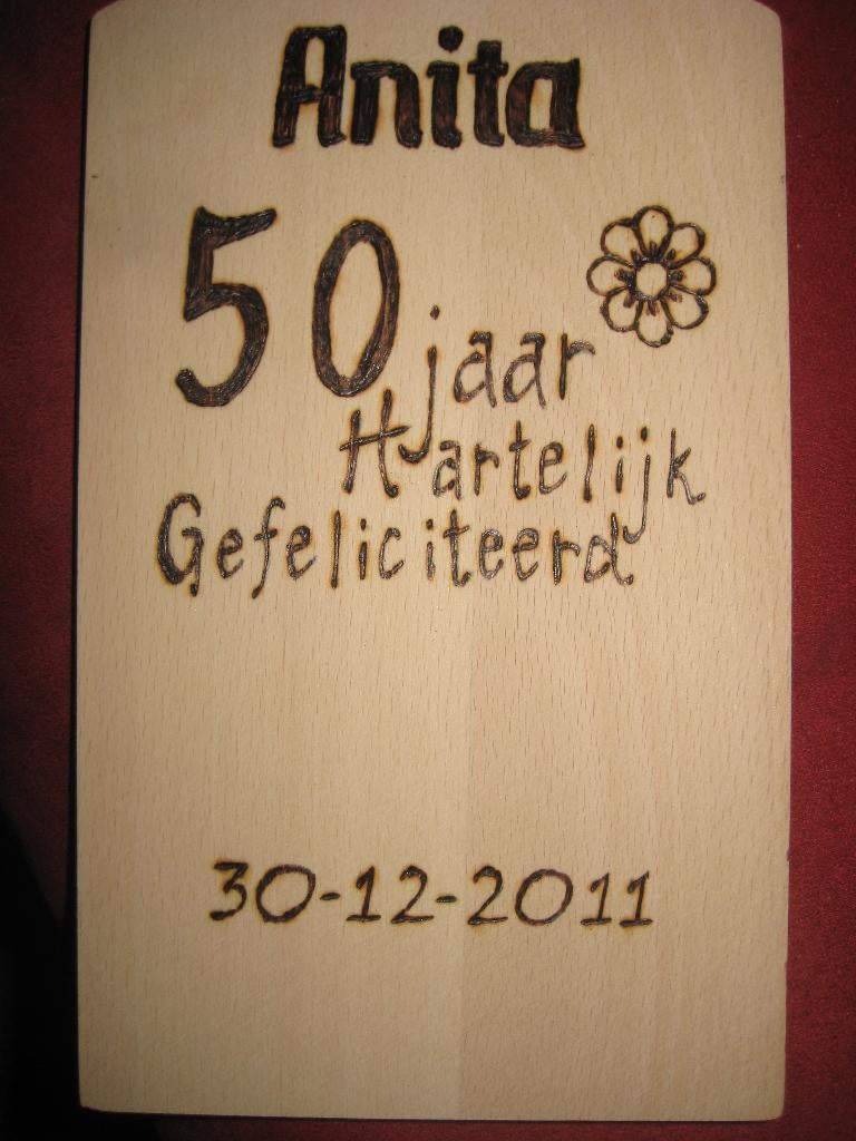 x aandenken huwelijk jubileum geboorte PYROGRAFIE creamar, Hobby en Vrije tijd, Ophalen of Verzenden, Nieuw, Overige typen, Geboorte of Huwelijk