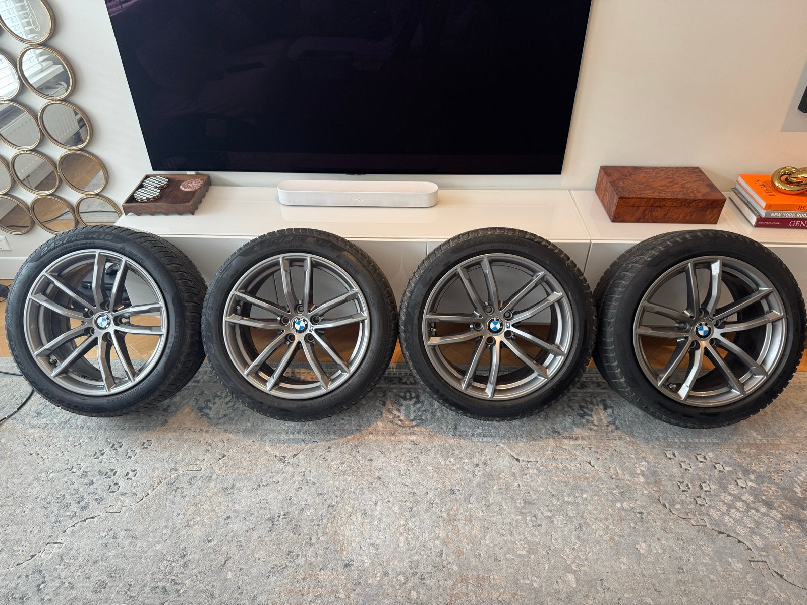 OE BMW Style 662M 18” Breedset Pirelli Sottozero 3 Winter, Ophalen, 18 inch, Gebruikt, 275 mm