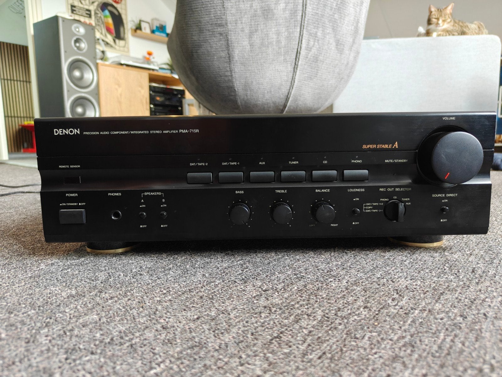 DENON pma-715R stereo versterker (zwart), Denon, Ophalen of Verzenden, Zo goed als nieuw, 60 tot 120 watt