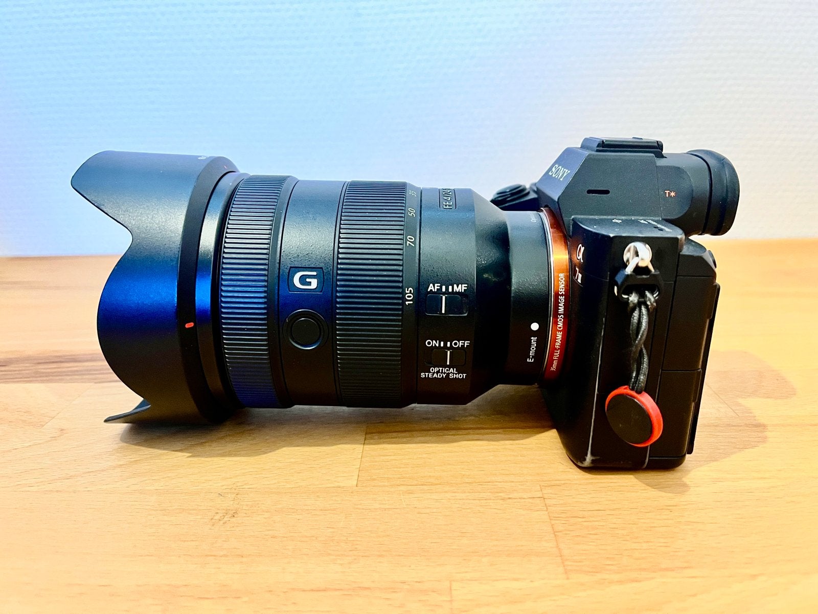 Sony Alpha A7III met FE 24-105mm F4 G OSS lens, Lensdop, Ophalen of Verzenden, Zo goed als nieuw, 24 megapixels