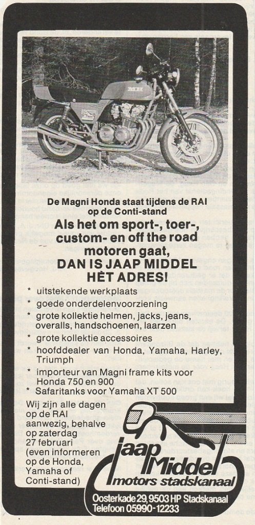 retro reclame 1983 Jaap Middel Stadskanaal Honda motoren, Verzenden, Overige typen
