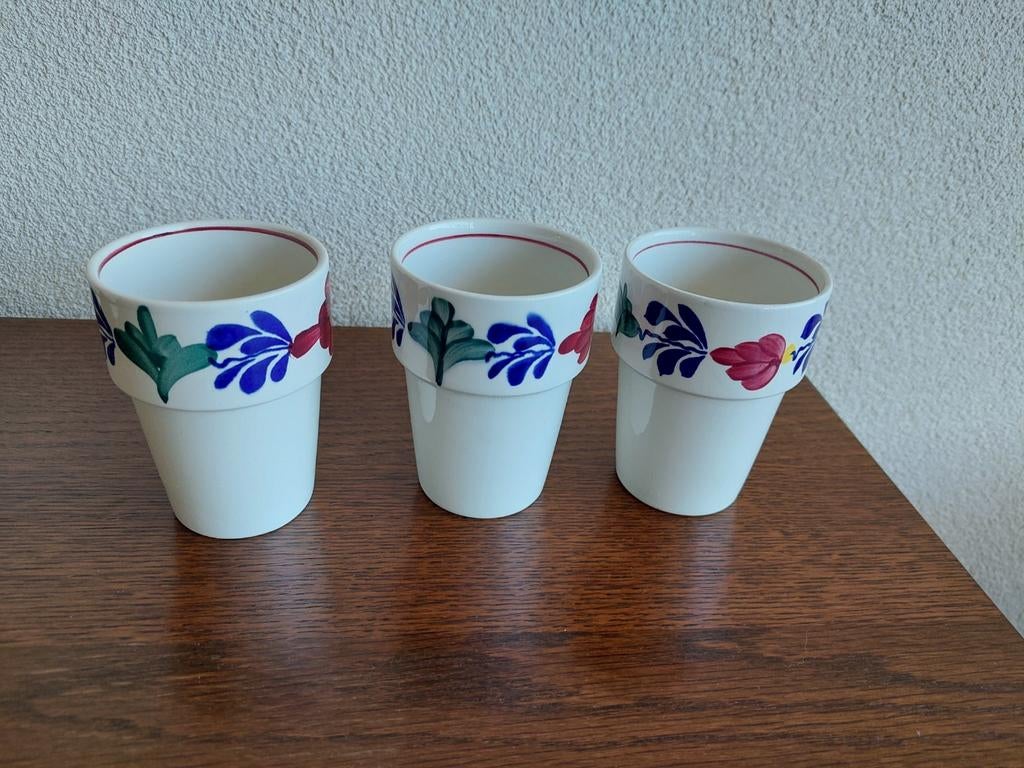 Set van 3 Boerenbont melkbekers, Ophalen of Verzenden
