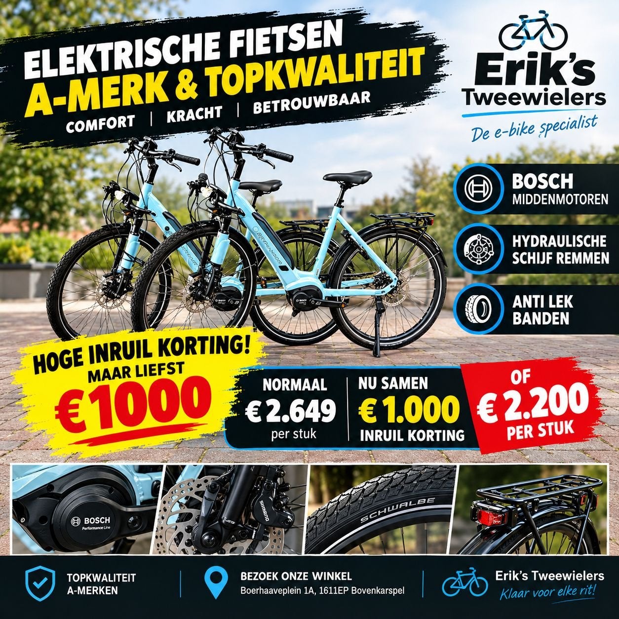 Set NIEUWE elektrische fietsen BRENNABOR T41E BOSCH