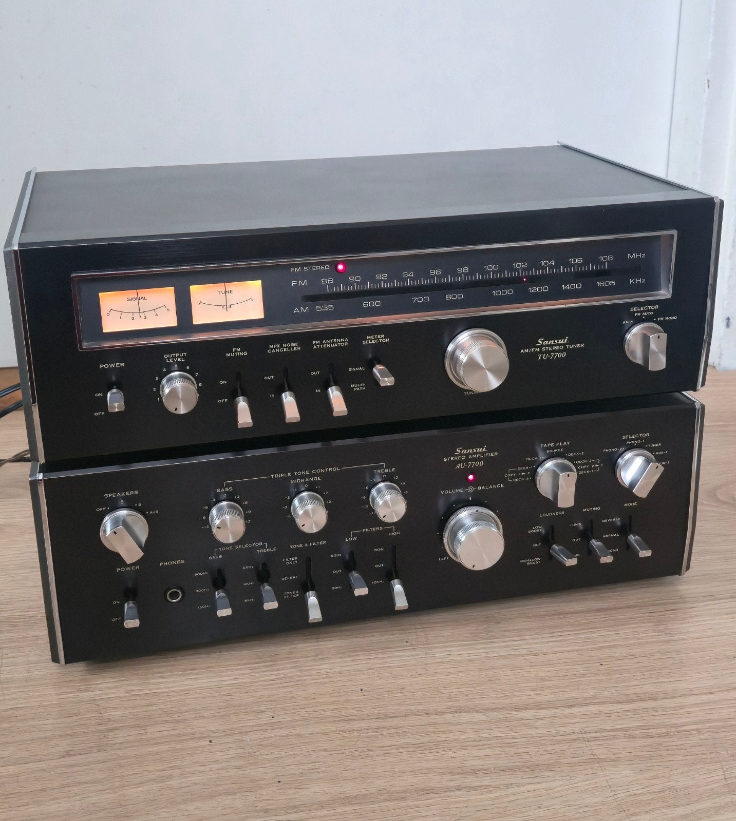 Sansui AU-7700 Versterker & TU-7700 Tuner Set, Overige merken, Gebruikt, Ophalen of Verzenden, 60 tot 120 watt