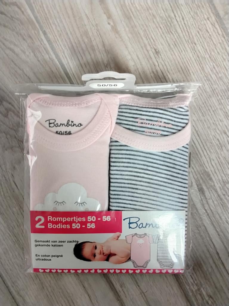 2-pack Bambino Rompertjes Maat 50/56, Nacht- of Onderkleding, Meisje, Nieuw, Ophalen of Verzenden