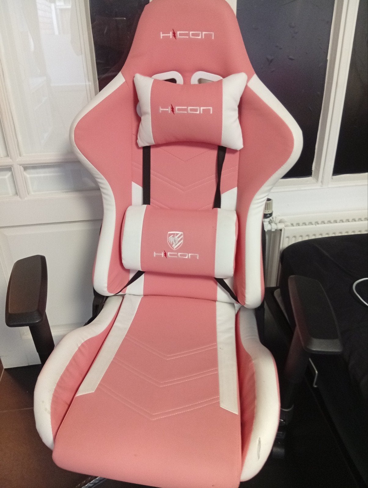 Roze Gaming Bureaustoel met Ergonomische Ondersteuning, Gaming bureaustoel, Gebruikt, Ophalen of Verzenden, Roze