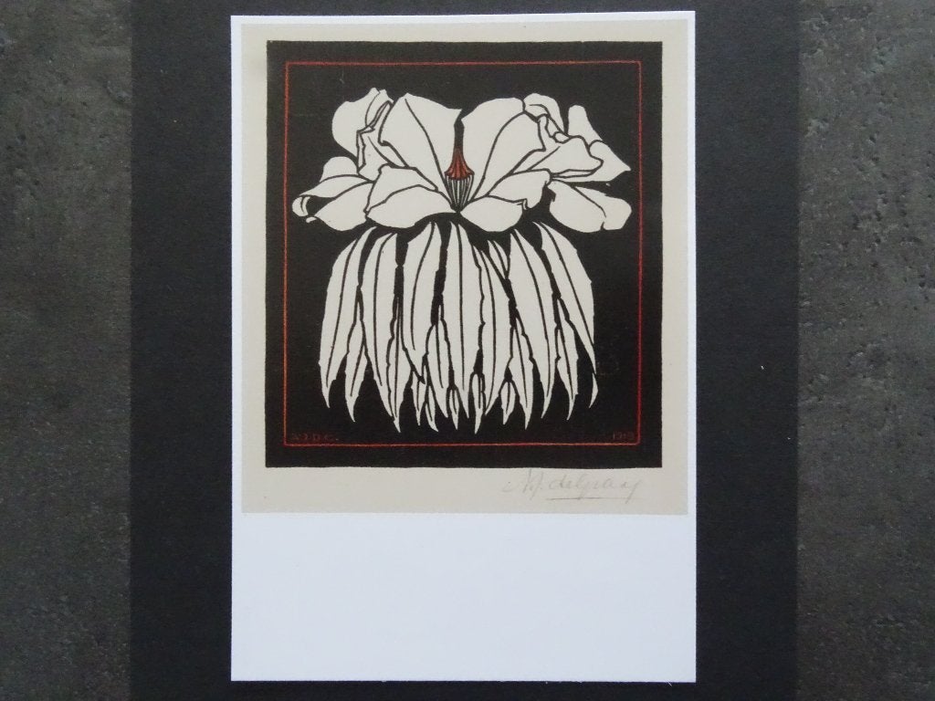 Julie de Graag (1877-1924) / Godetia, 1919 / Houtsnede, Ophalen of Verzenden, 1920 tot 1940, Ongelopen, Sterren en Beroemdheden