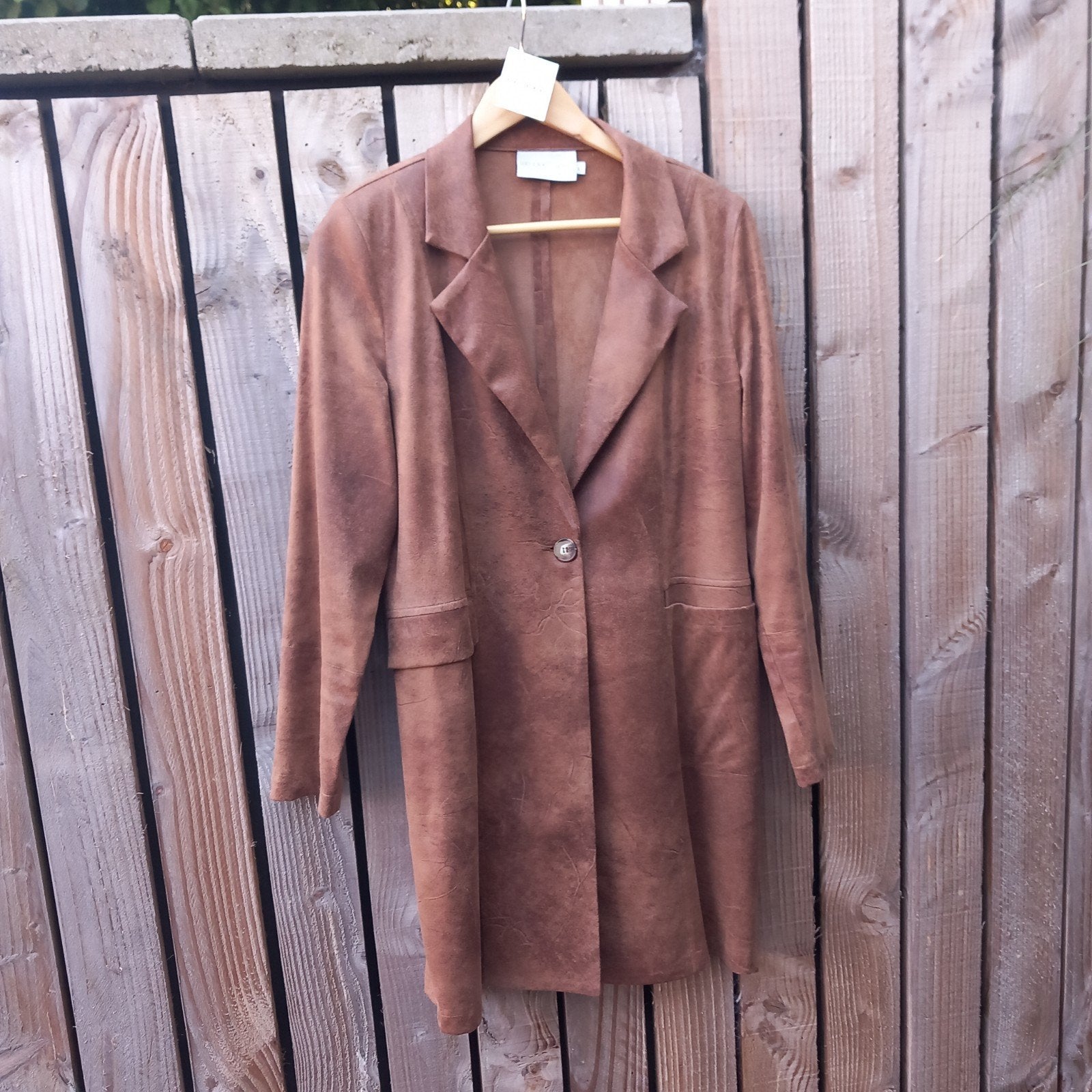 Helena Hart lange Blazer/ Jas / Biker Camel suède bruiloft, Kleding | Dames, Jasjes, Kostuums en Pakken, Maat 38/40 (M), Bruin