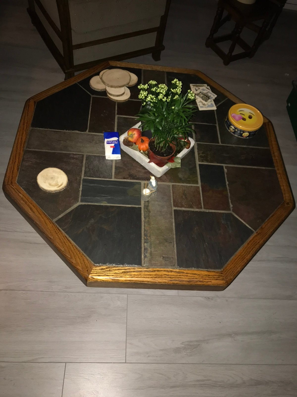 Eiken tafel met liestenen, Ophalen, 50 – 75, Gebruikt, 100 tot 150 cm