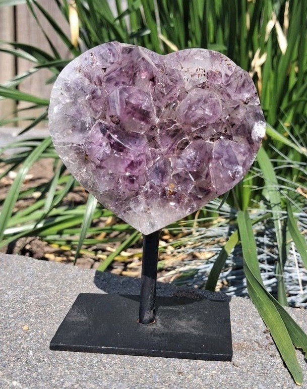 Amethist hart op standaard, Ophalen of Verzenden, Mineraal