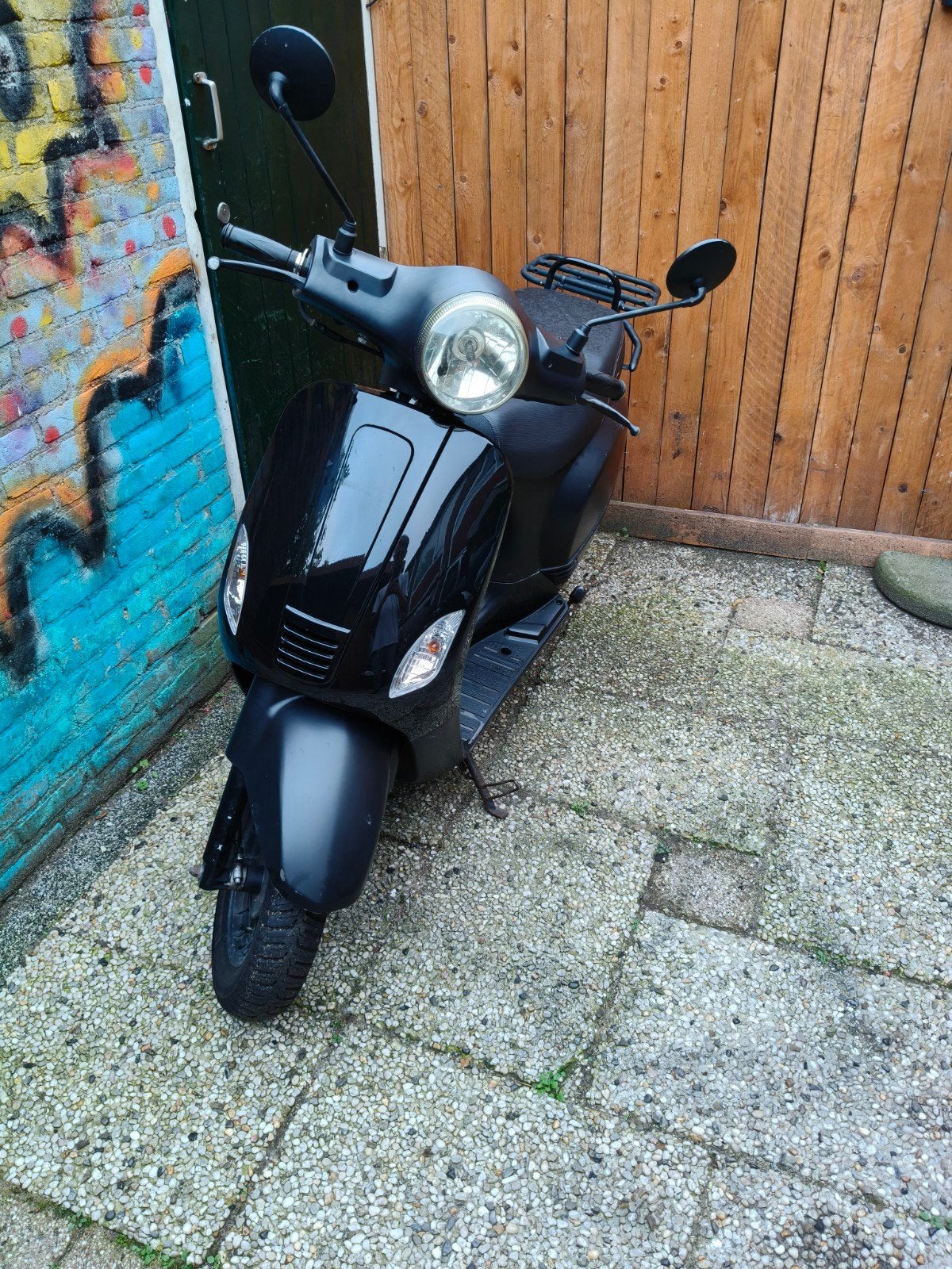 Zwarte Scooter - Goed Onderhouden, Ophalen, Gebruikt, Onbekend, Maximaal 45 km/u
