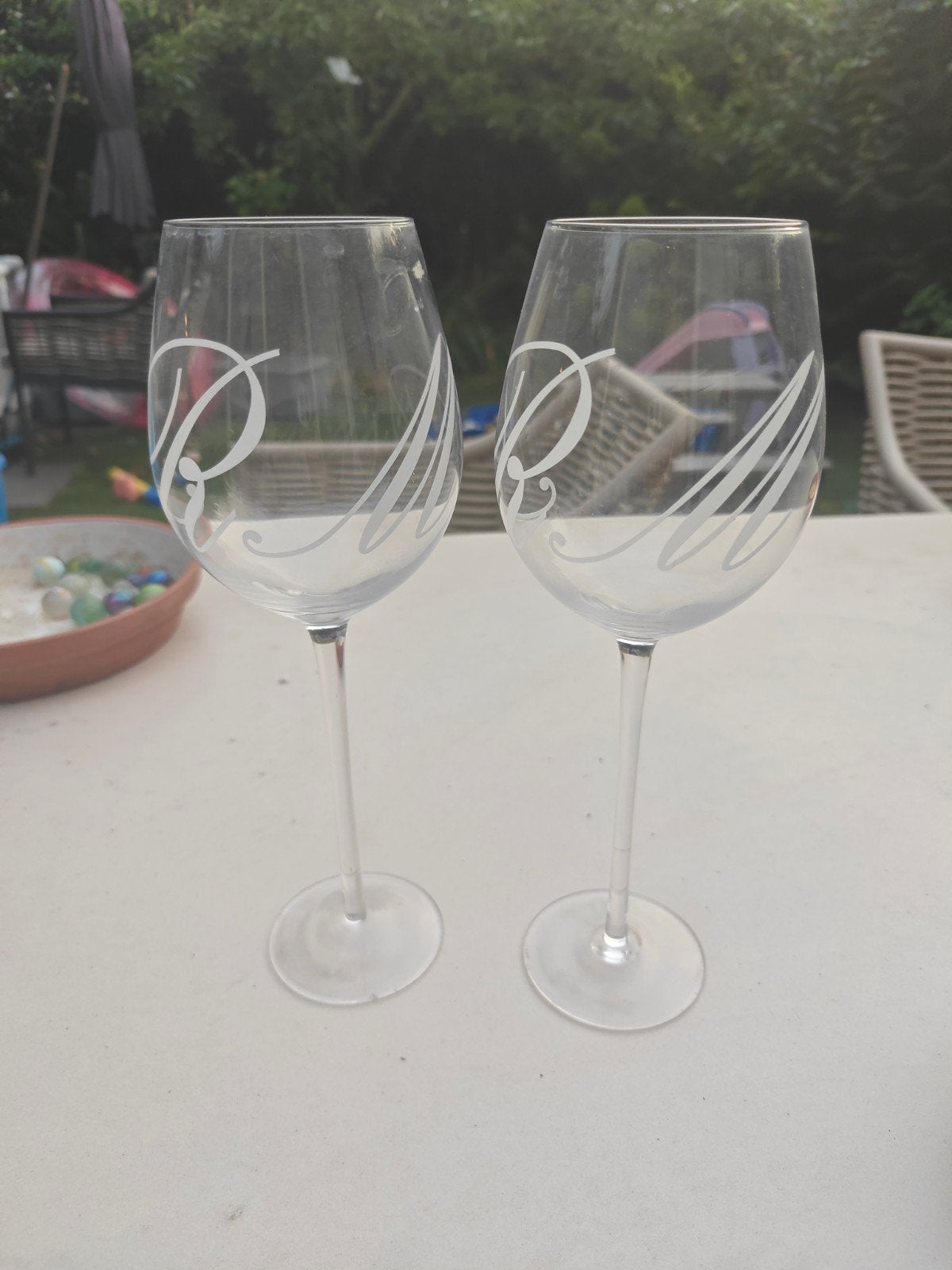 2 grote wijnglazen Rivièra Maison, Verzamelen, Glas en Borrelglaasjes, Ophalen, Zo goed als nieuw, Overige typen