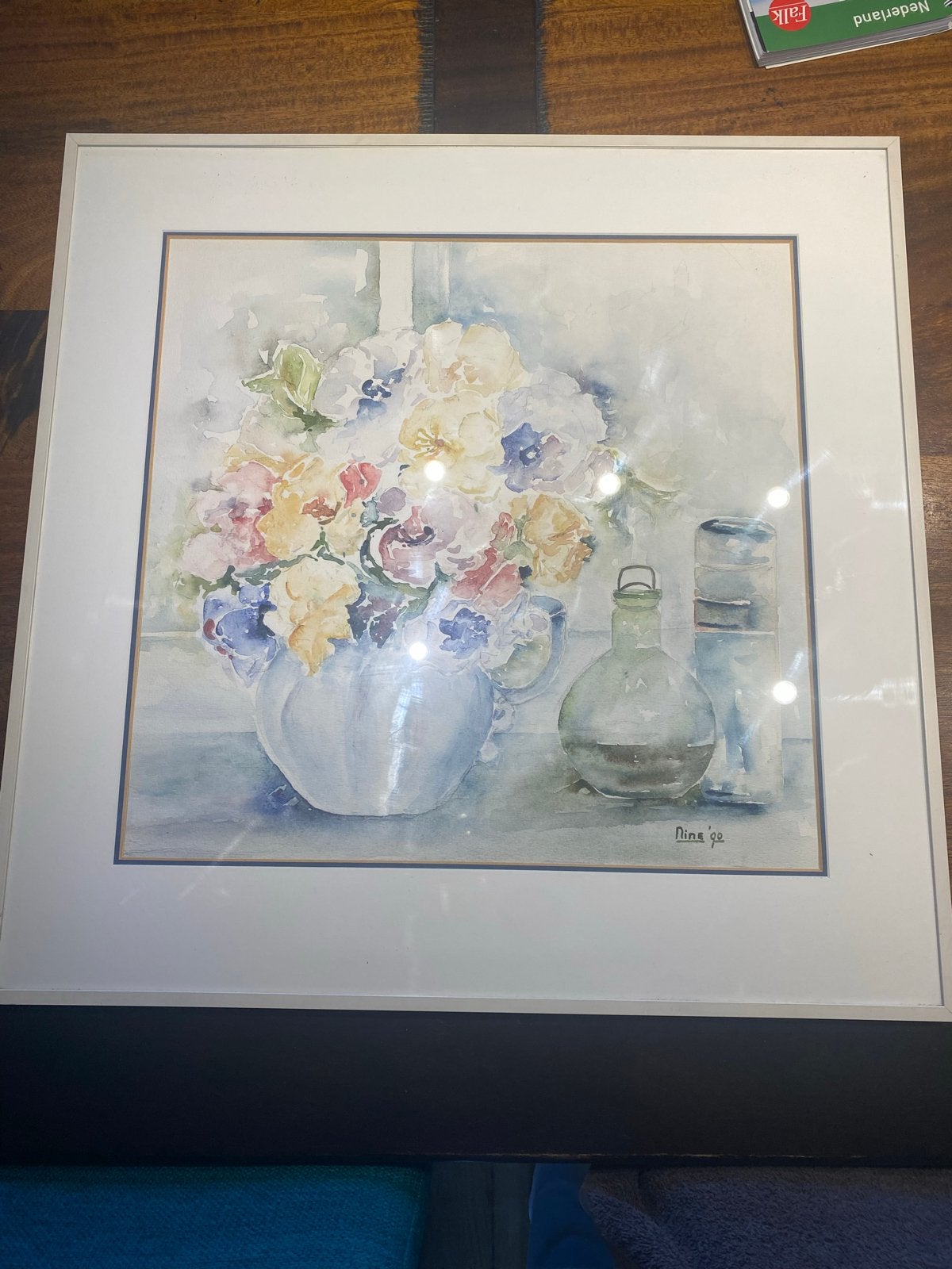 Stilleven waterverf schilderij uit de jaren '90, Antiek en Kunst, Kunst | Schilderijen | Modern, Ophalen, Aquarel, Stilleven, Papier/karton