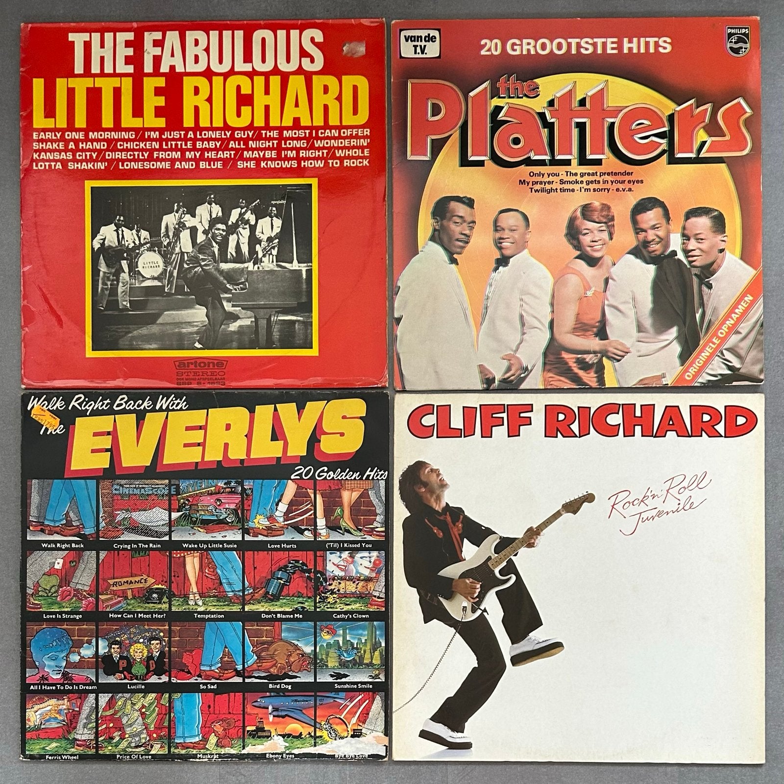 4xLP: Little Richard, The Platters, Everlys, Cliff Richard, Cd's en Dvd's, Vinyl | Rock, Gebruikt, 12 inch, Ophalen of Verzenden