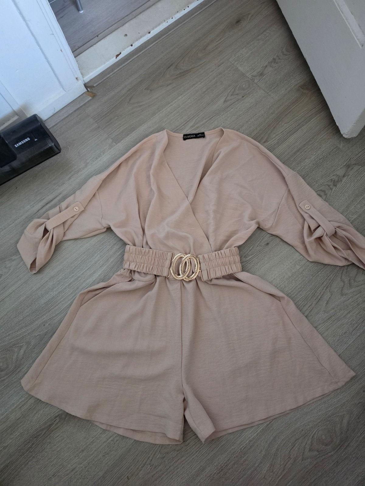 Olavoga Jumpsuit Maat S, Kleding | Dames, Jumpsuits, Beige, Ophalen of Verzenden, Zo goed als nieuw, Olavoga