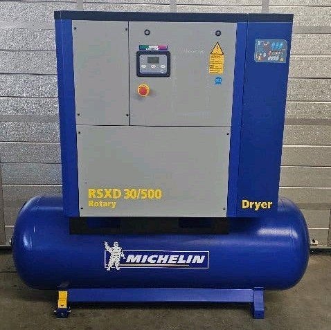 Michelin RSXD 30/500 30 PK Schroefcompressor met droger, Ophalen, 800 liter/min of meer, Zo goed als nieuw, Geluidgedempt