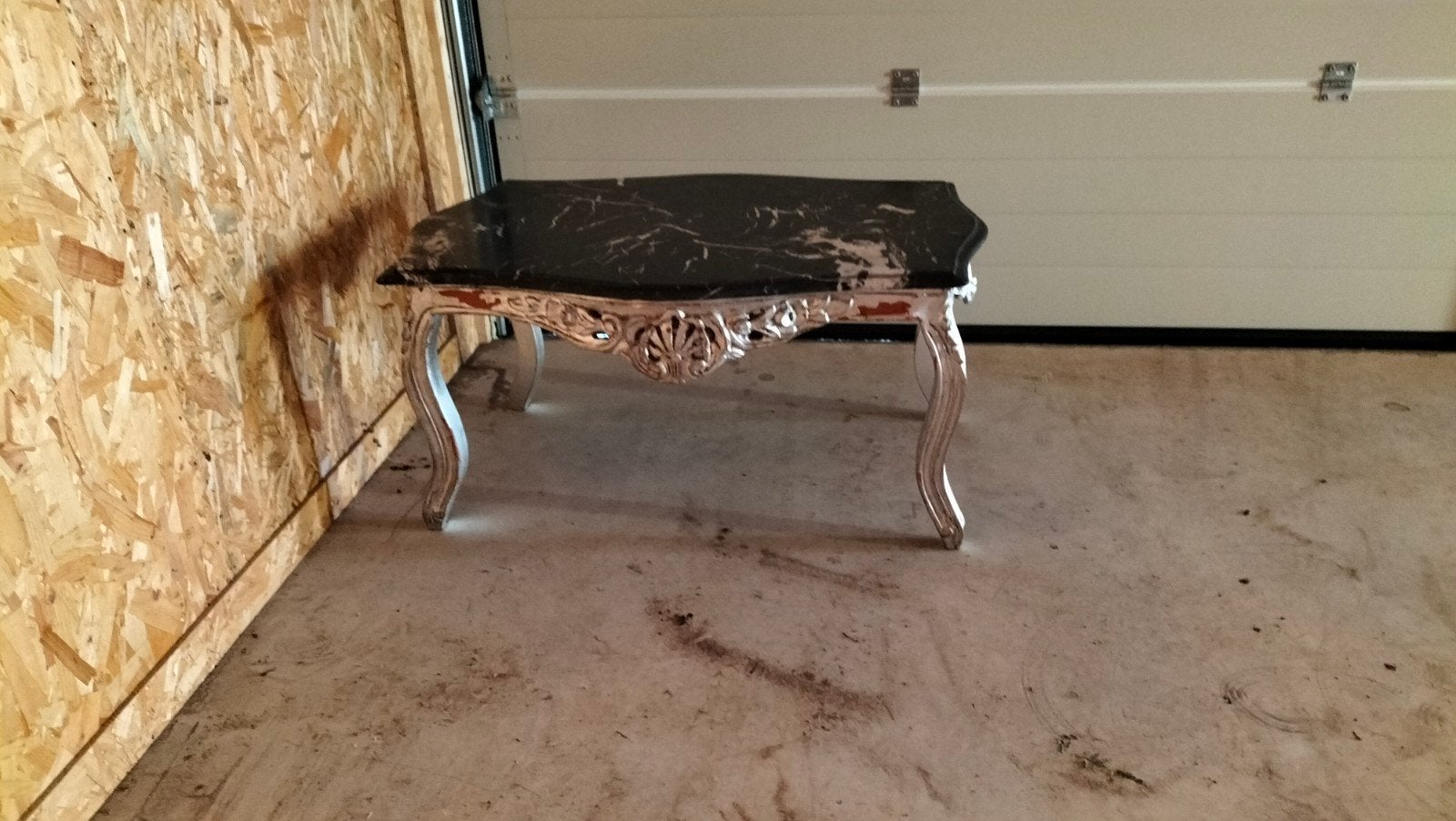 Salontafel met natuurstenen blad, Huis en Inrichting, Tafels | Salontafels, Ophalen, Gebruikt, 100 tot 150 cm, 50 tot 100 cm