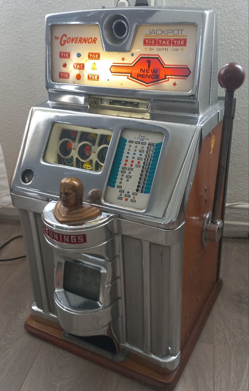 Jennings governor slotmachine tic tac toe, Verzamelen, Ophalen, Gebruikt