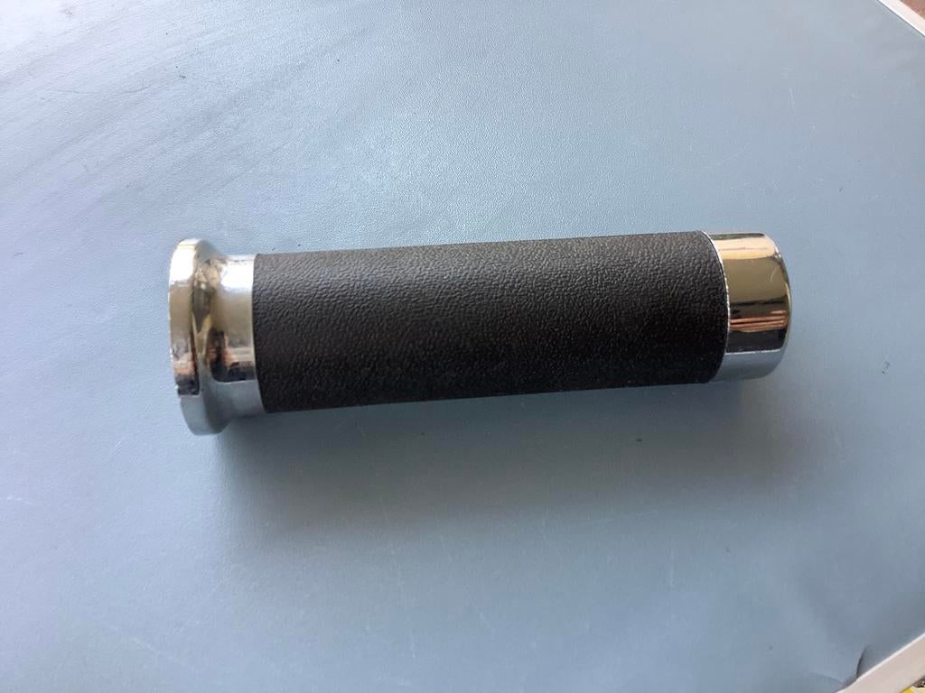 Vintage handvat rubber met Chroom en Zwart Leer Look (16), Verzenden, Overige merken