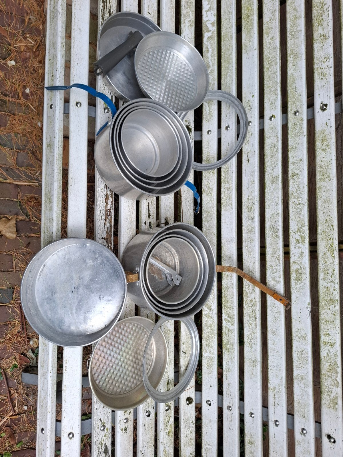 8-delige pannenset voor camping - Aluminium, Ophalen of Verzenden, Gebruikt
