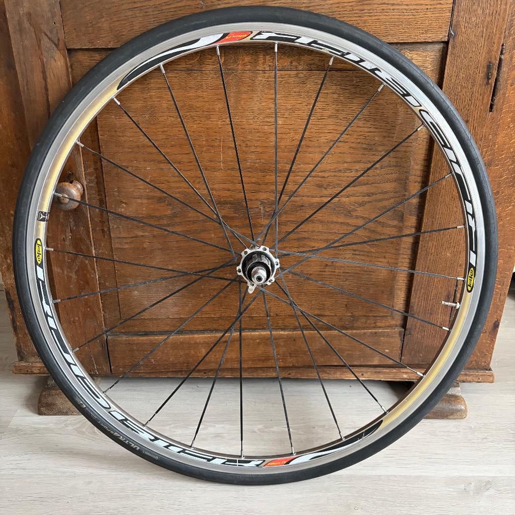 Racefiets wielen met platte spaken, Wiel, Gebruikt, Ophalen of Verzenden, Aluminium