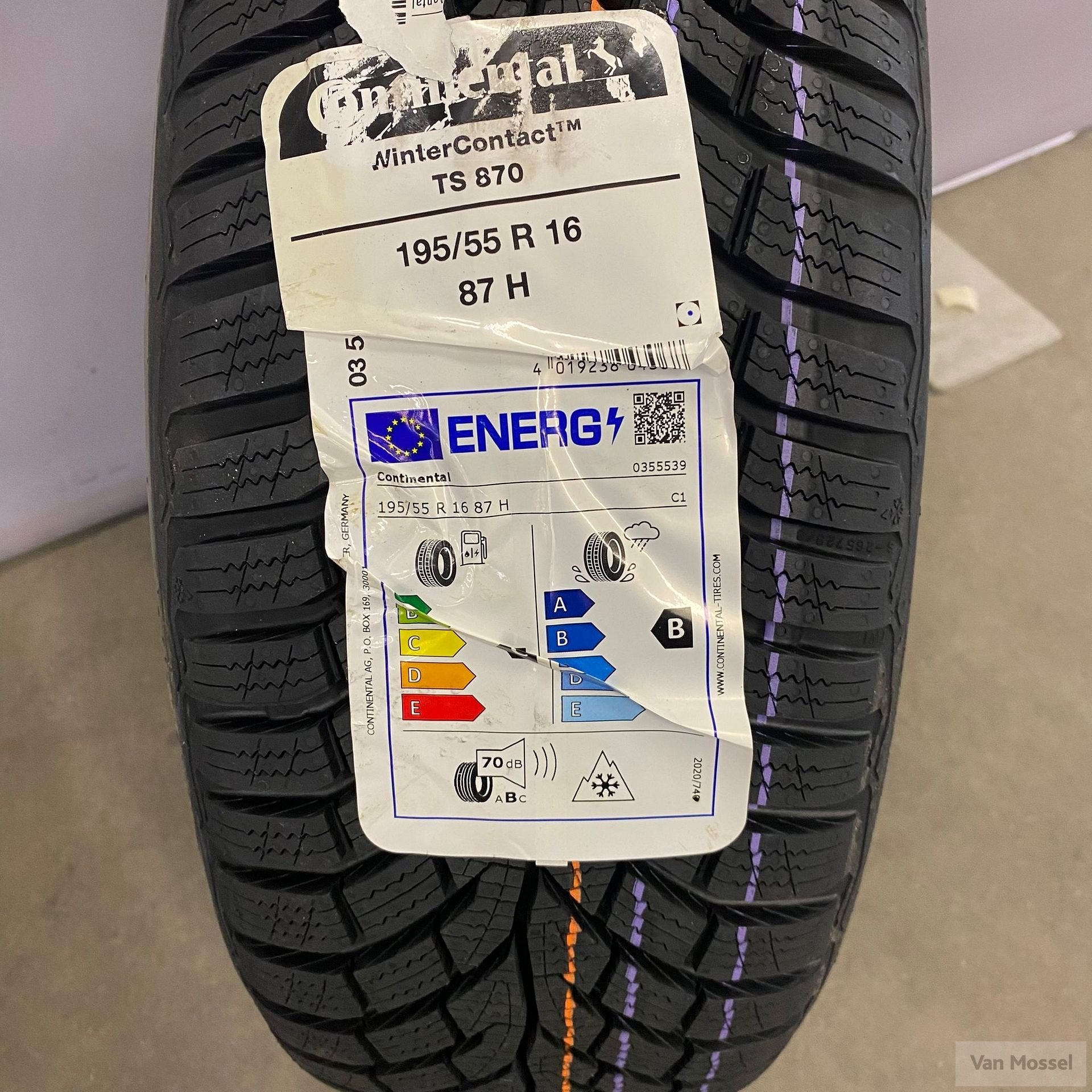 Continental WinterContact TS870 195/55/R16 87H, Auto-onderdelen, Banden en Velgen, Gebruikt, -, Band(en), 195 mm