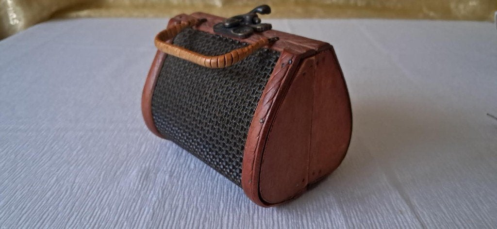 vintage houten sieradendoosje, koffertje, medicijnkistje, Ophalen of Verzenden